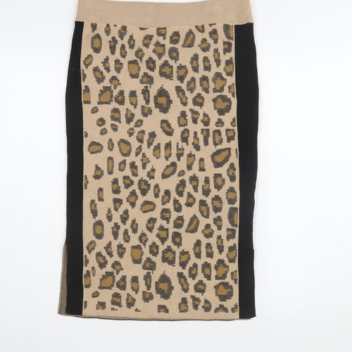 Marks and Spencer Women's Beige Animal Print Pencil Skirt, M