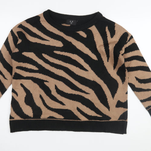 AX Paris Women's Black Animal Print Pullover Jumper S