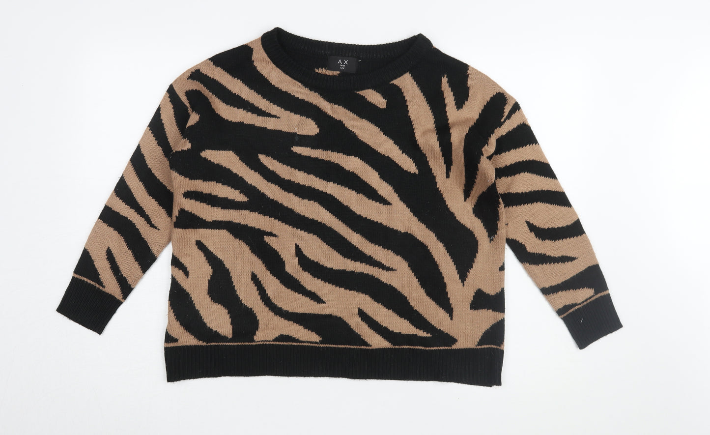 AX Paris Women's Black Animal Print Pullover Jumper S