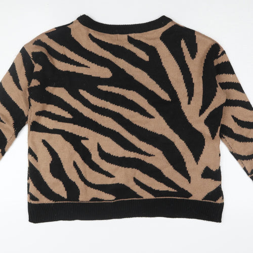 AX Paris Women's Black Animal Print Pullover Jumper S