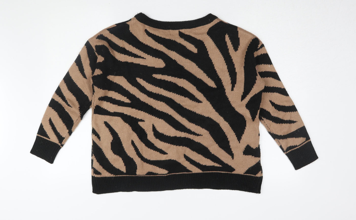 AX Paris Women's Black Animal Print Pullover Jumper S