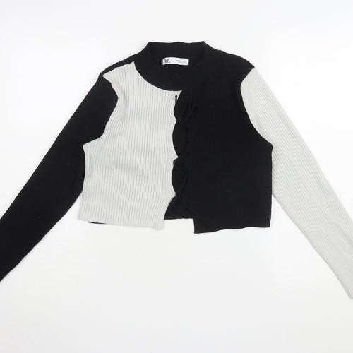 Zara Women's Colourblock Cropped Blouse L