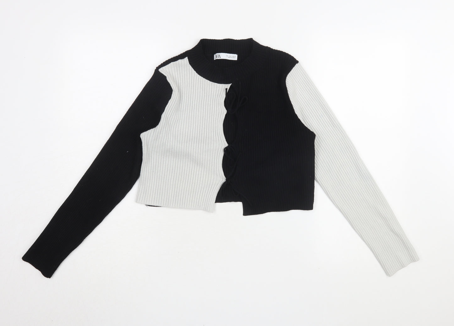 Zara Women's Colourblock Cropped Blouse L