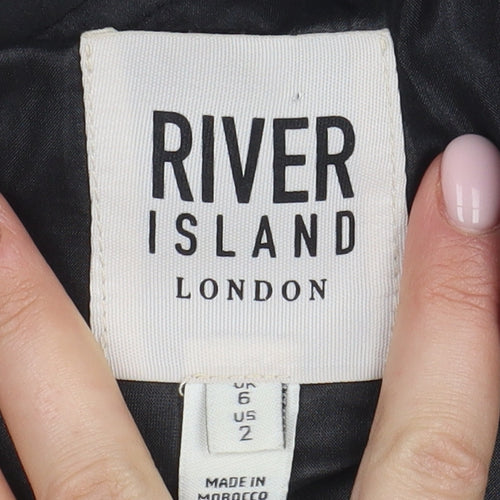 River Island Women's Black Bomber Jacket Size 6