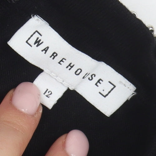 Warehouse Women's Black Shift Dress Size 12 Party