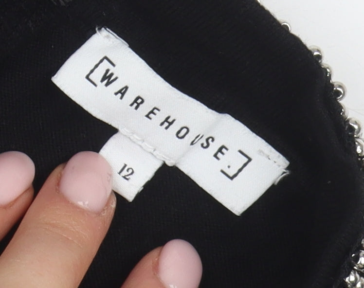 Warehouse Women's Black Shift Dress Size 12 Party