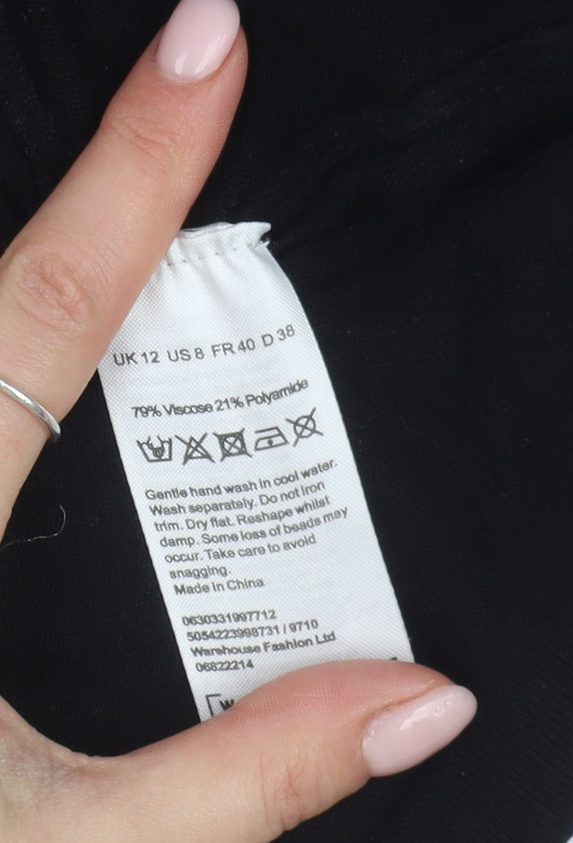 Warehouse Women's Black Shift Dress Size 12 Party