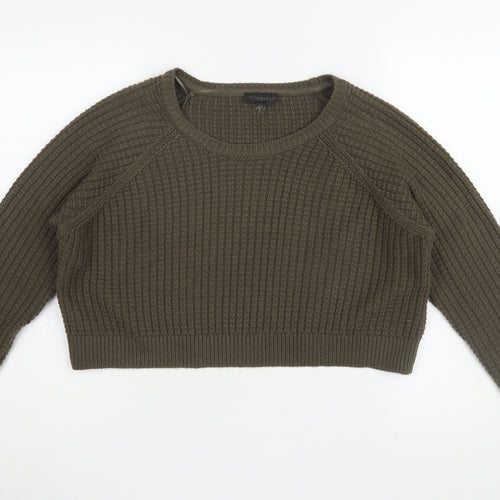Topshop Women's Green Jumper, Size 10, Chunky Knit