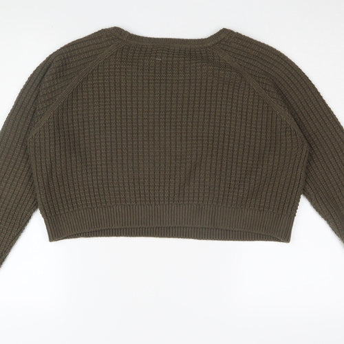 Topshop Women's Green Jumper, Size 10, Chunky Knit
