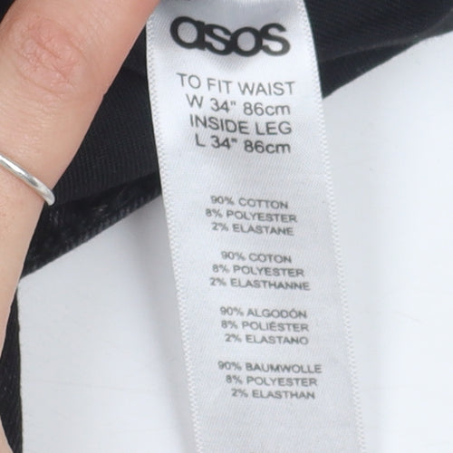 Asos Women's Black Skinny Jeans - Size 34