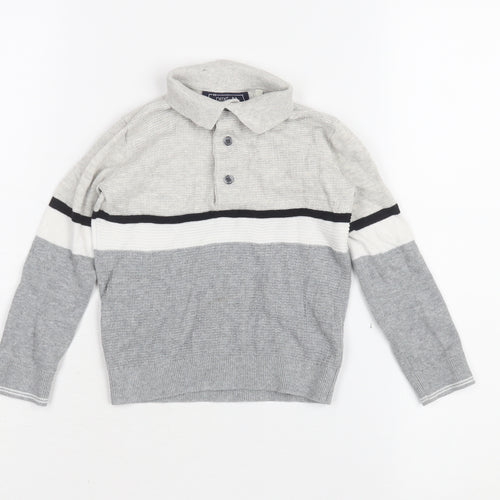Next Boys' Grey Colourblock Polo Long Sleeve 3-4 Years