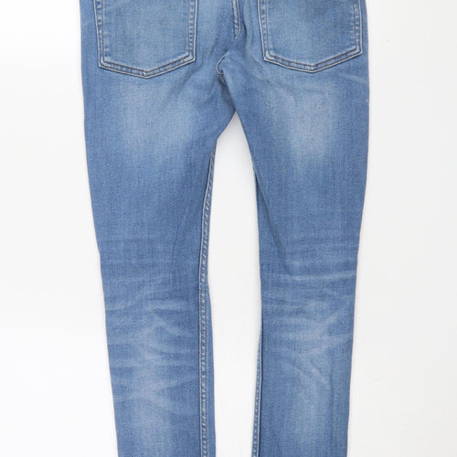 Topman Men's Blue Skinny Jeans Size 32R Distressed Denim