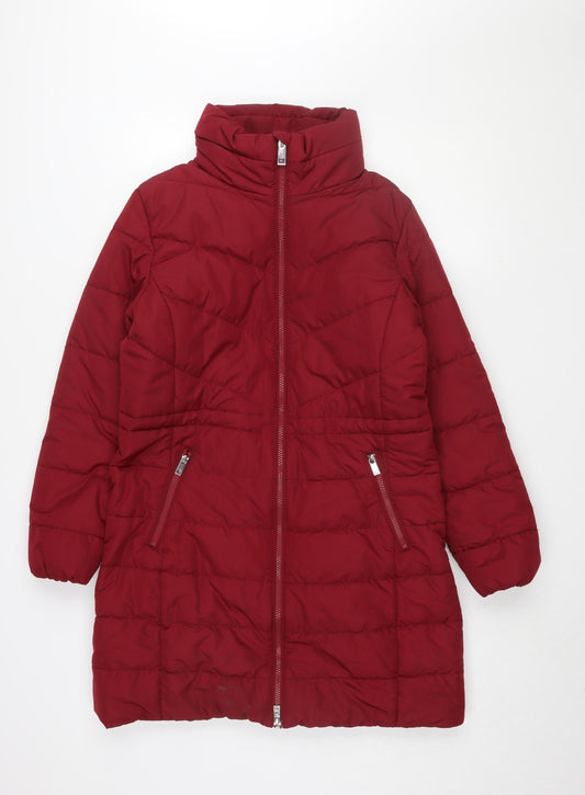 Marks and Spencer Women's Red Puffer Jacket, Size 12