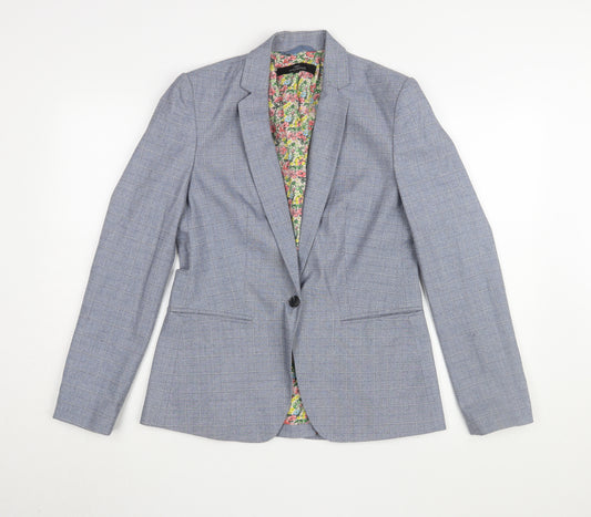 Next Women's Blue Check Blazer, Size 10