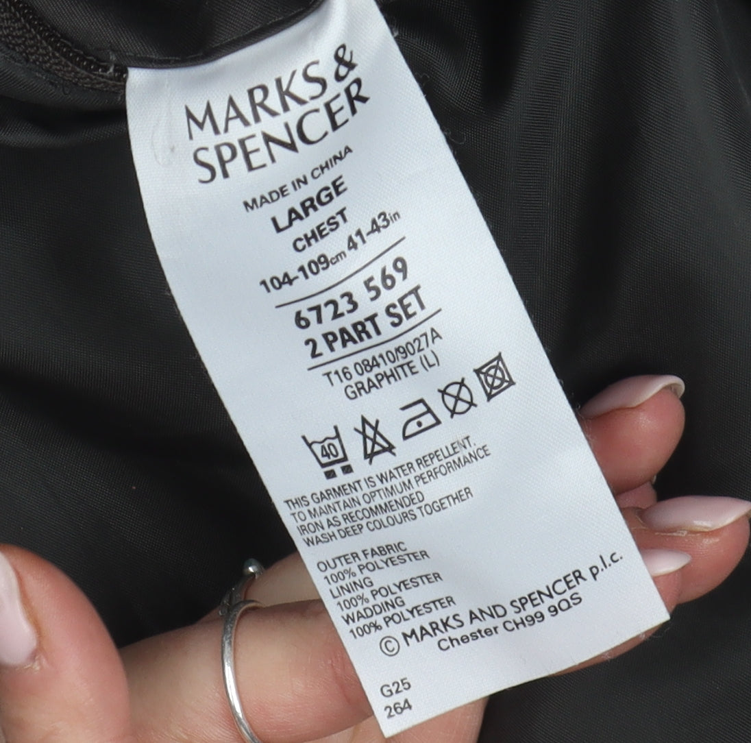 Marks and Spencer Men's Brown Overcoat, Size L, Water Resistant