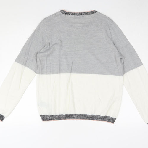 Marks and Spencer Women's Grey Crew Neck Jumper Size 16
