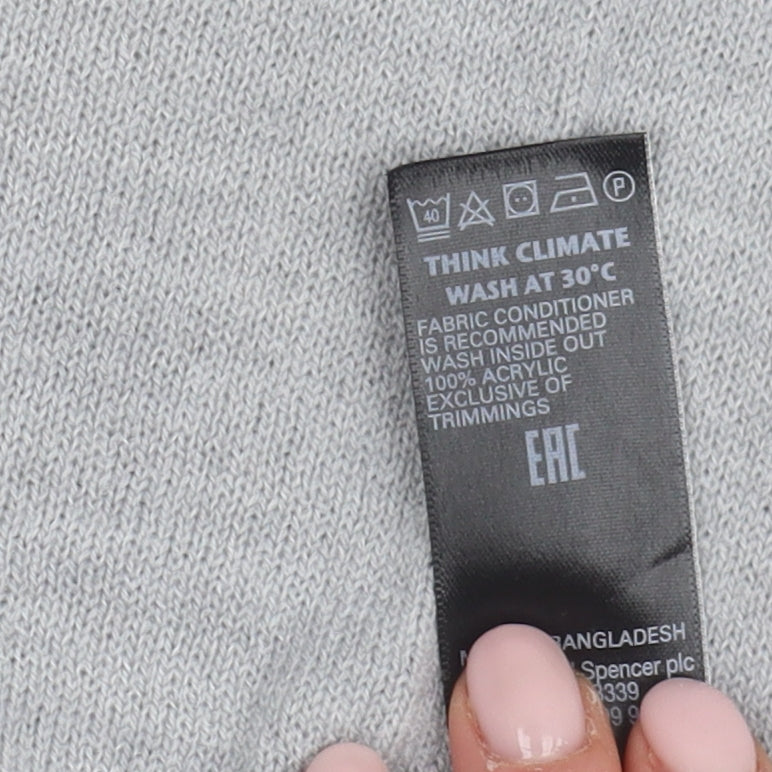 Marks and Spencer Women's Grey Crew Neck Jumper Size 16