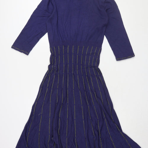 Marks and Spencer Women's Blue Striped Dress Size 14
