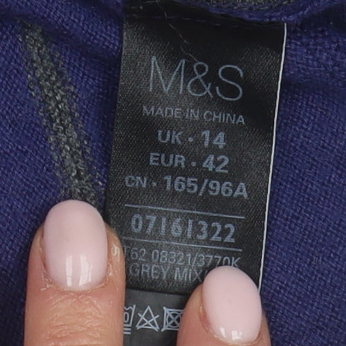 Marks and Spencer Women's Blue Striped Dress Size 14