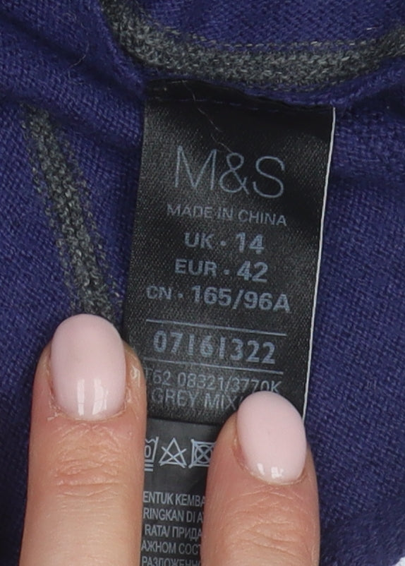 Marks and Spencer Women's Blue Striped Dress Size 14