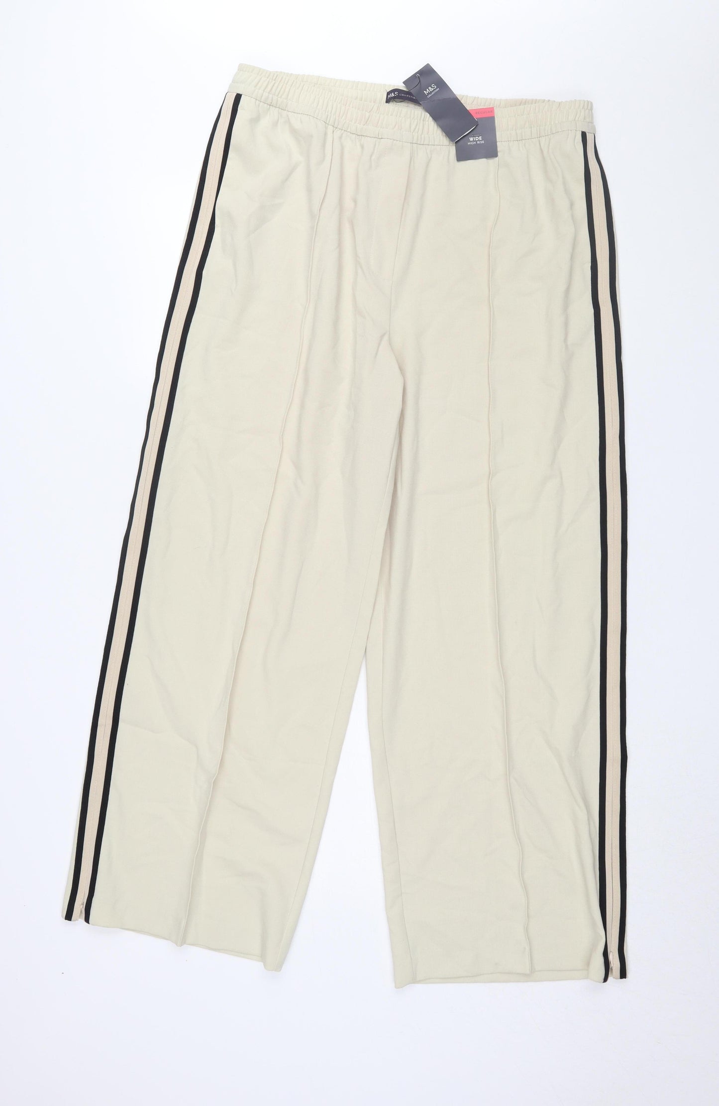 Marks and Spencer Beige Women's Jogger Trousers Size 18