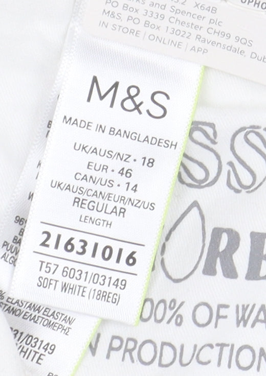 Marks and Spencer Women's White Slim Jeans Size 18