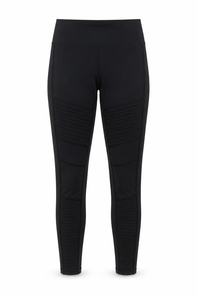 Front view of Yoga Leggs Women's Black Stretch Leggings, size S