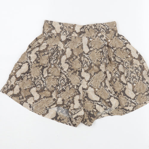 H&M Women's Brown Animal Print Culotte Shorts Size 6