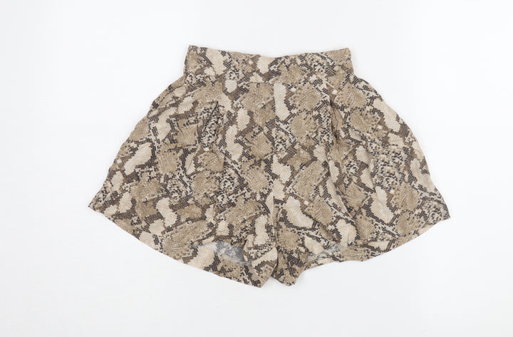 H&M Women's Brown Animal Print Culotte Shorts Size 6