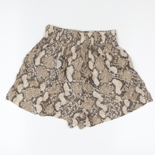 H&M Women's Brown Animal Print Culotte Shorts Size 6