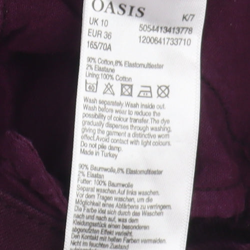 Oasis Women's Purple Skinny Jeans Size 10
