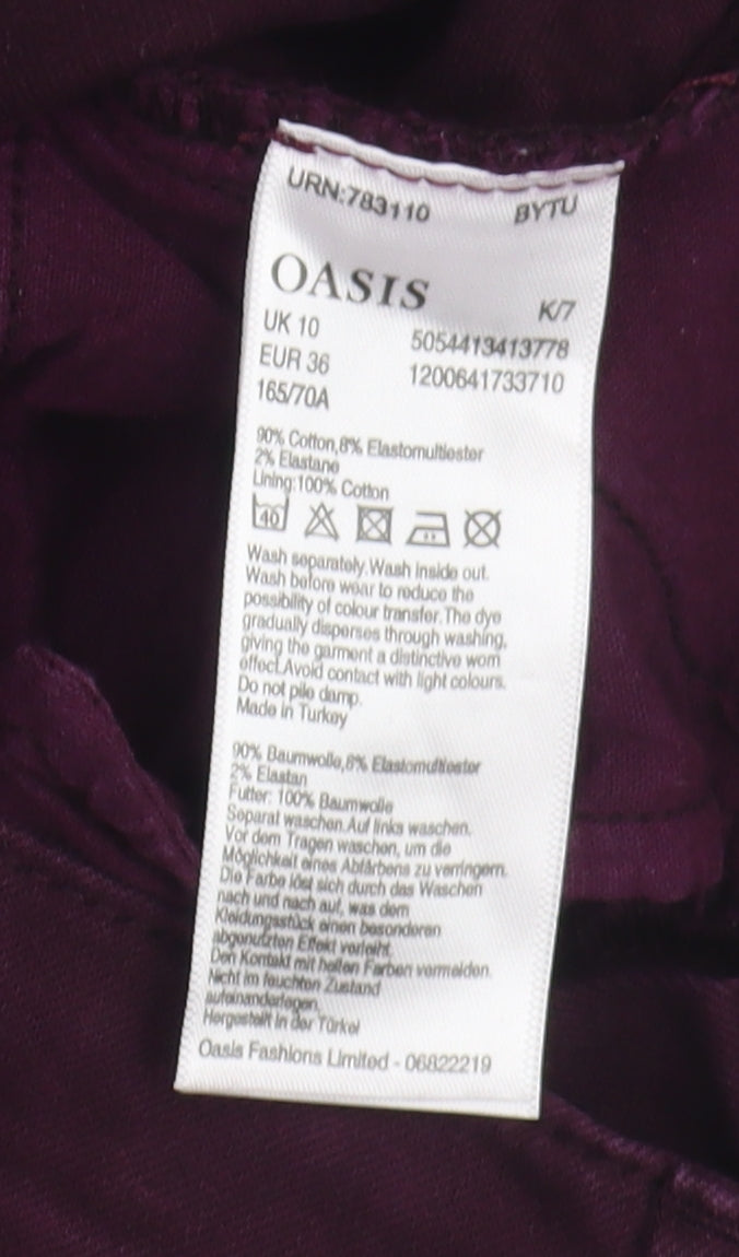 Oasis Women's Purple Skinny Jeans Size 10