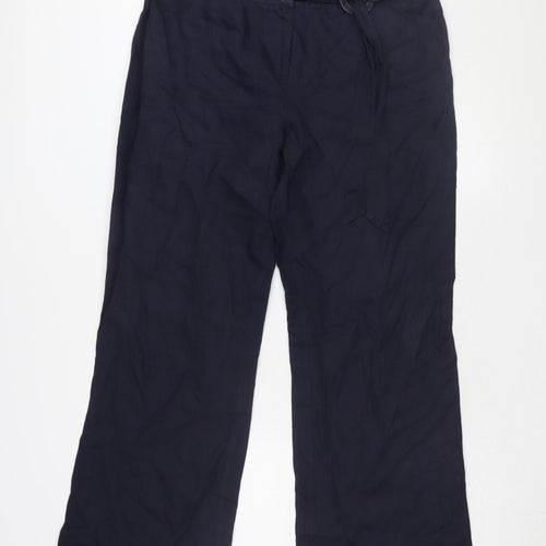 Marks and Spencer Women's Blue Wide-Leg Trousers Size 14