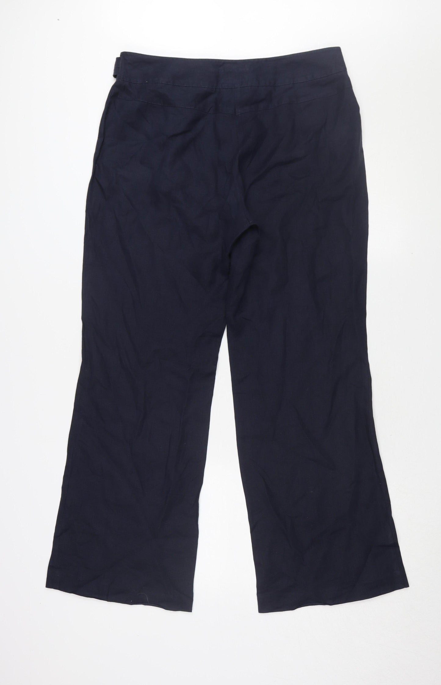 Marks and Spencer Women's Blue Wide-Leg Trousers Size 14