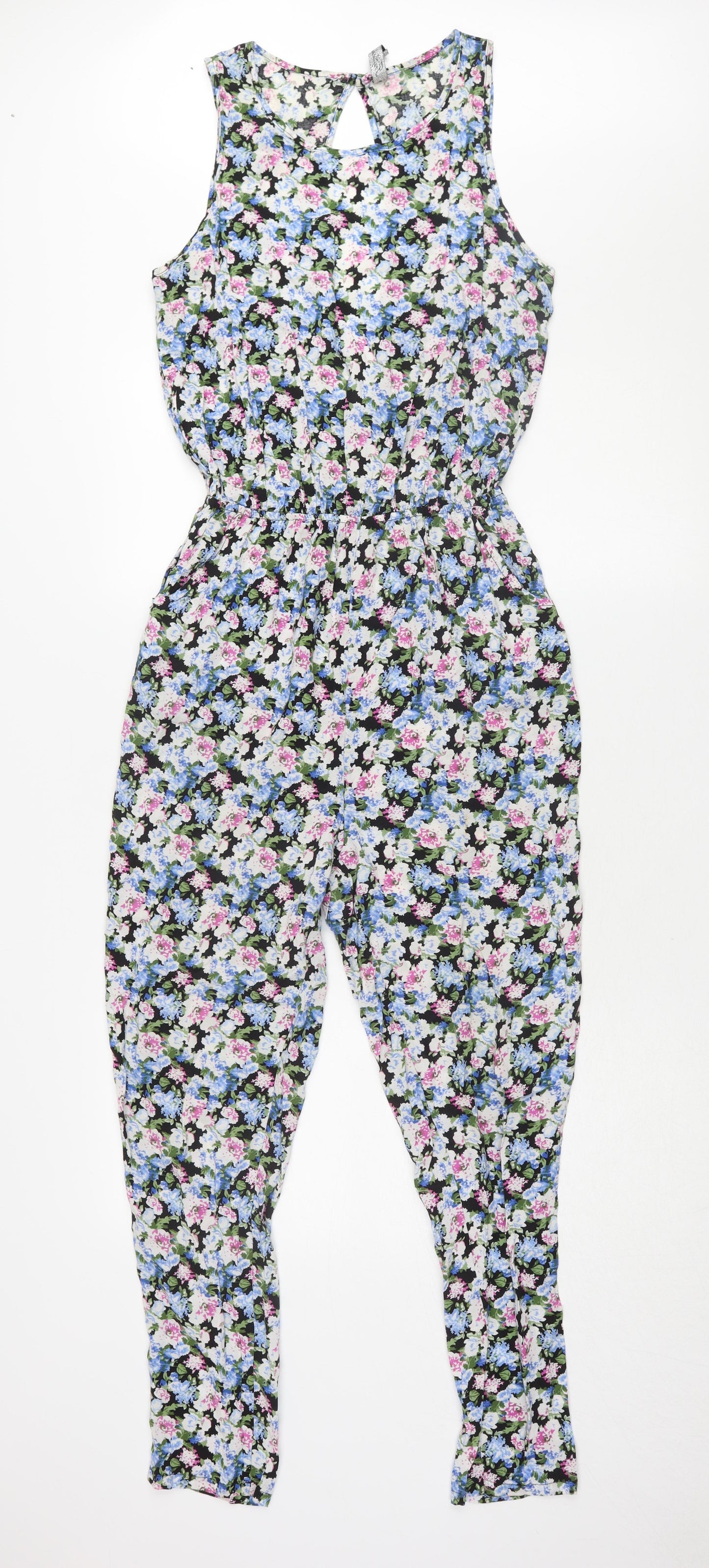 Sylverence Women's Multicoloured Floral Jumpsuit Size 10