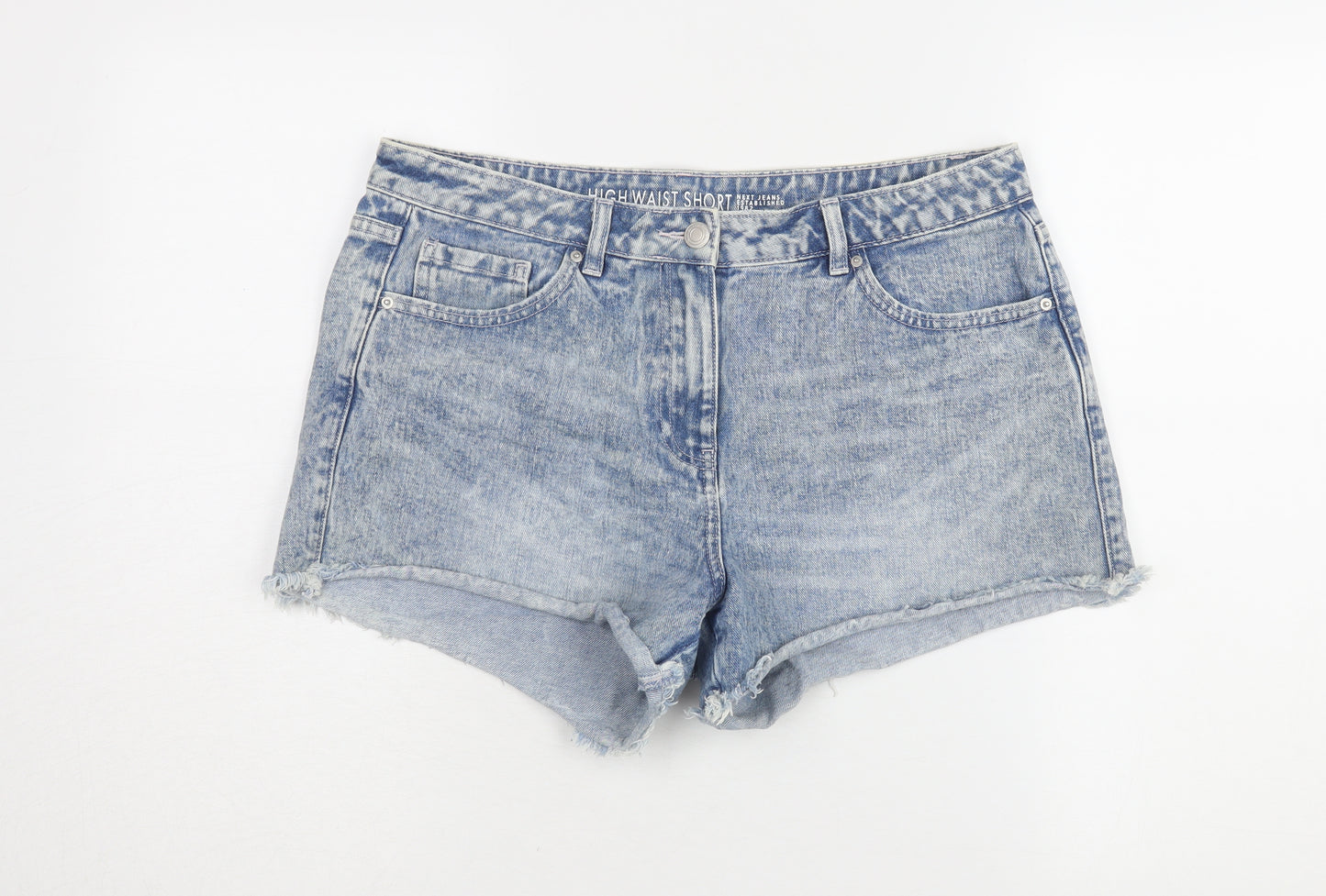 Next Women's Blue Cut-Off Denim Shorts Size 12