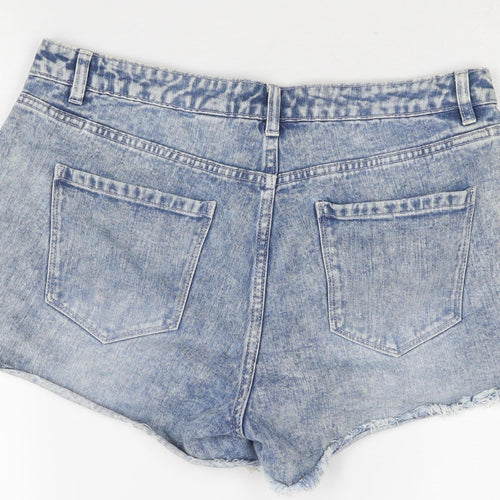 Next Women's Blue Cut-Off Denim Shorts Size 12