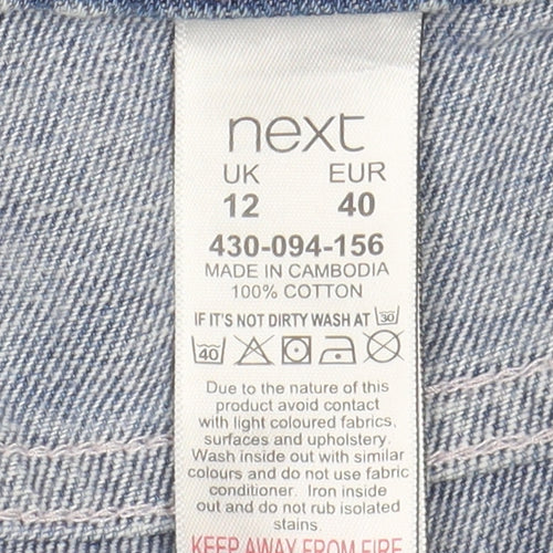 Next Women's Blue Cut-Off Denim Shorts Size 12