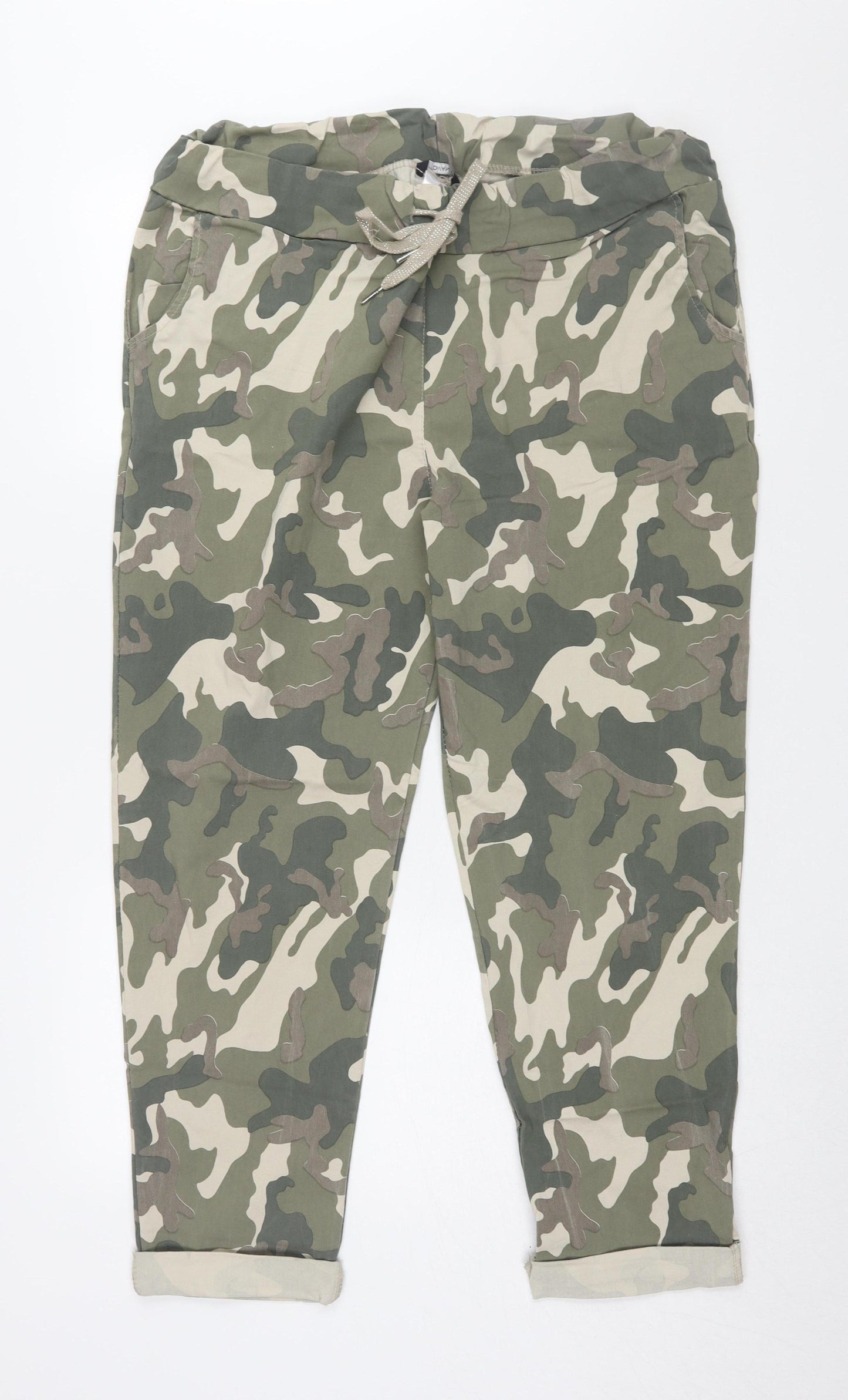 Roman Women's Camouflage Jogger Trousers, Size L, Green