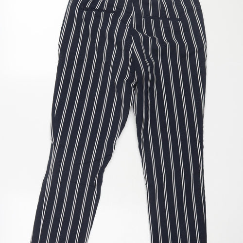 H&M Women's Black Striped Ankle Trousers Size 8