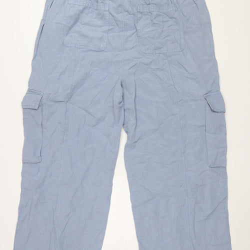 Marks and Spencer Women's Blue Cargo Trousers, Size 22