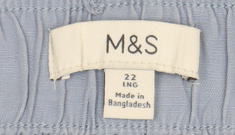 Marks and Spencer Women's Blue Cargo Trousers, Size 22