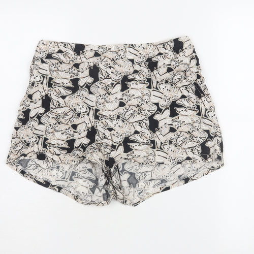 Boohoo Women's Black & White Floral Shorts, Size 12