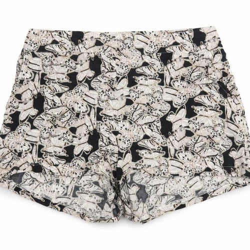 Boohoo Women's Black & White Floral Shorts, Size 12