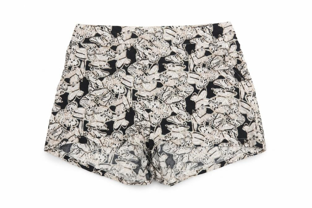 Boohoo Women's Black & White Floral Shorts, Size 12