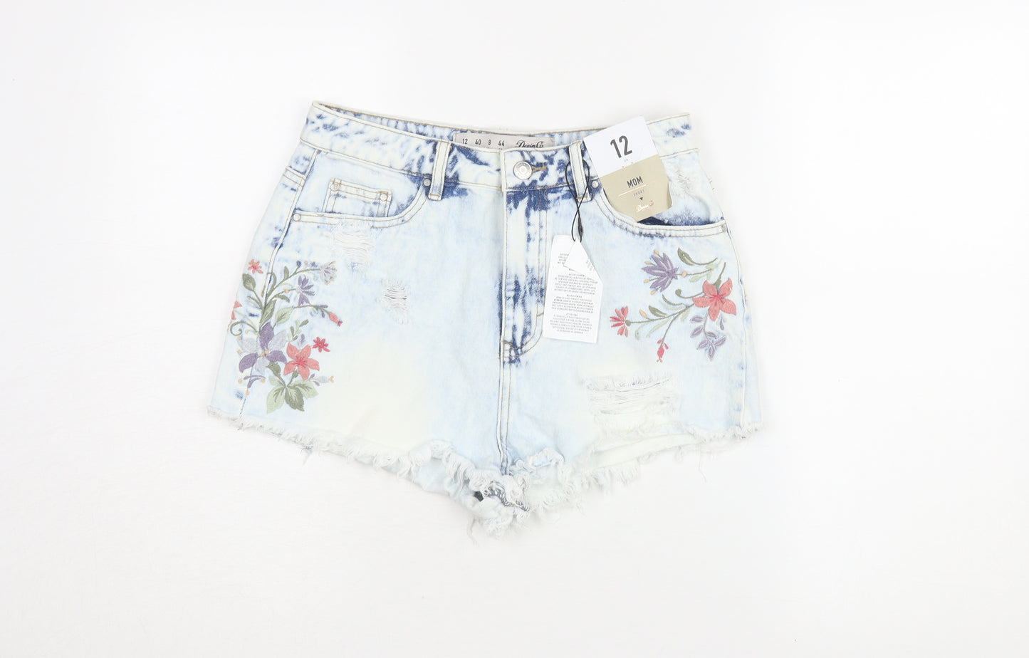 Denim Co. Women's Blue Mom Shorts, Size 12
