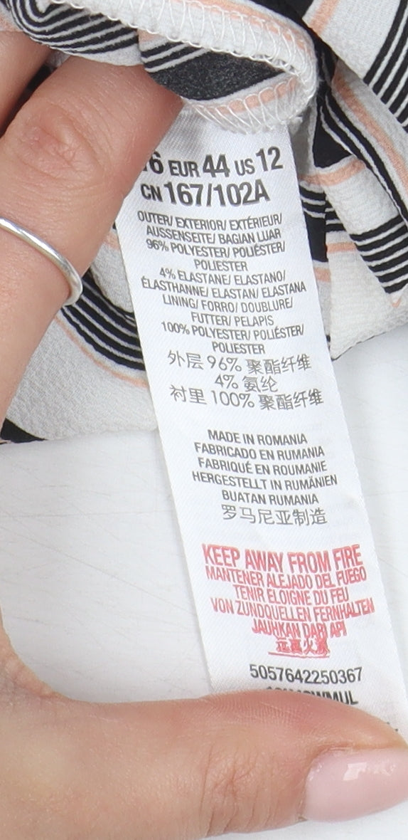 Miss Selfridge Women's Multicolour Stripe Jumpsuit, UK 16