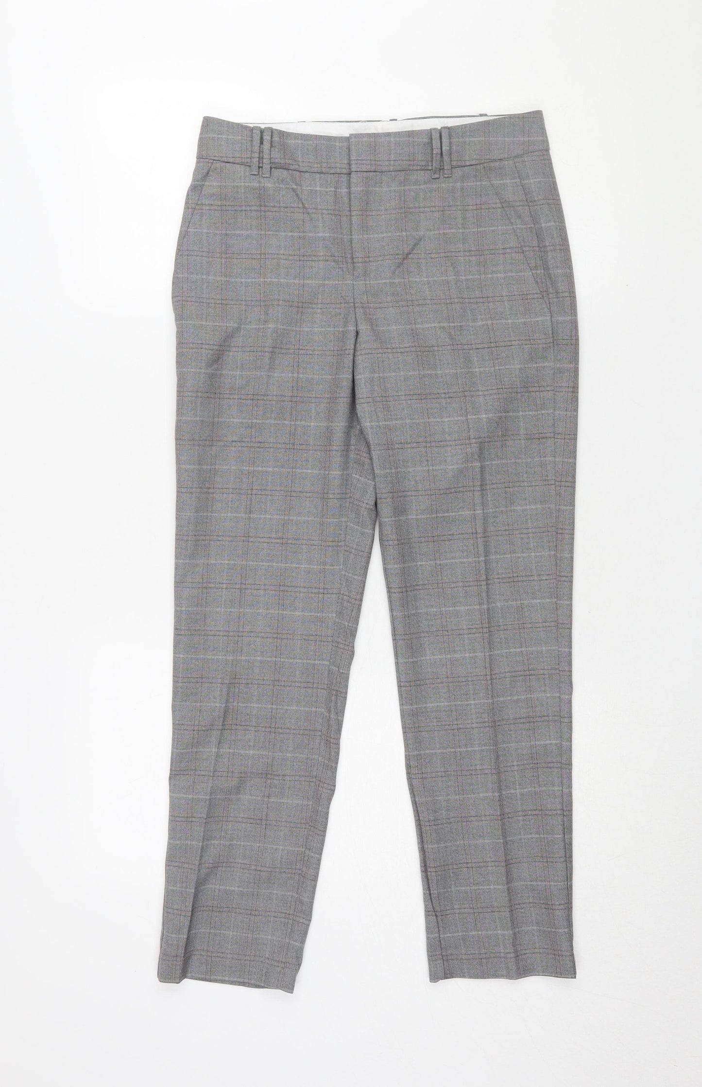 Mango Grey Check Dress Pants, Size 6, Women's Formal