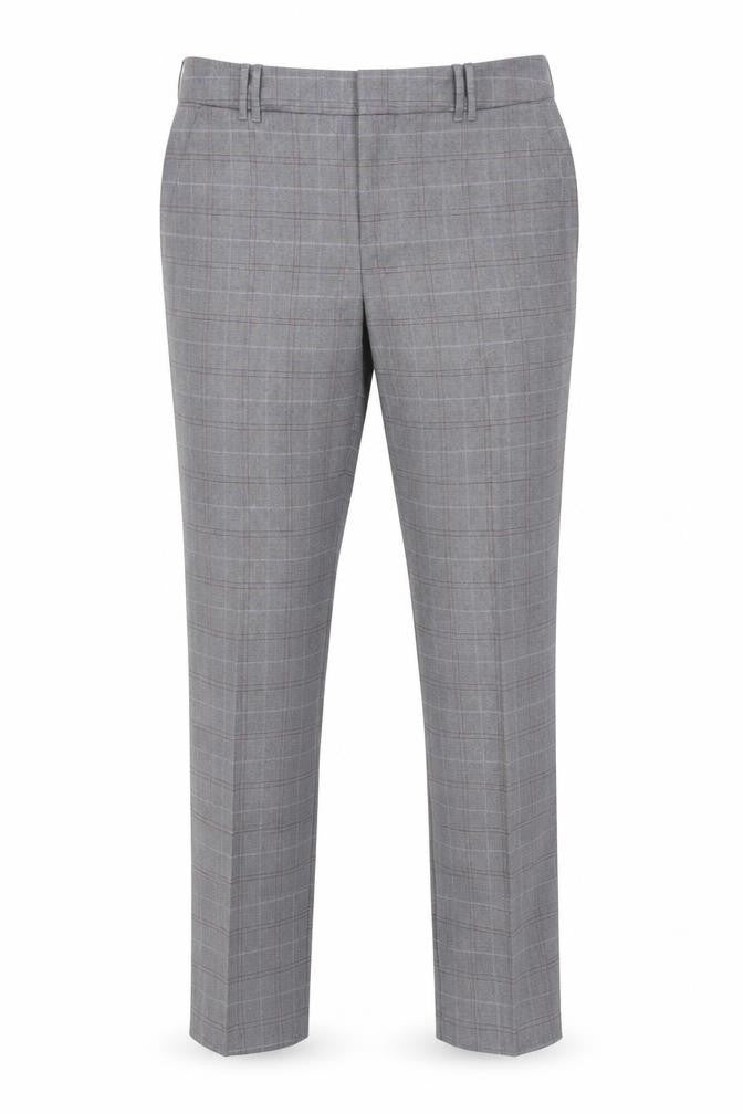 Mango Grey Check Dress Pants, Size 6, Women's Formal