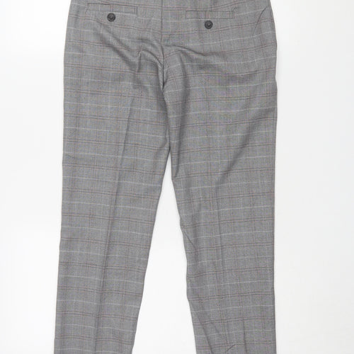 Mango Grey Check Dress Pants, Size 6, Women's Formal